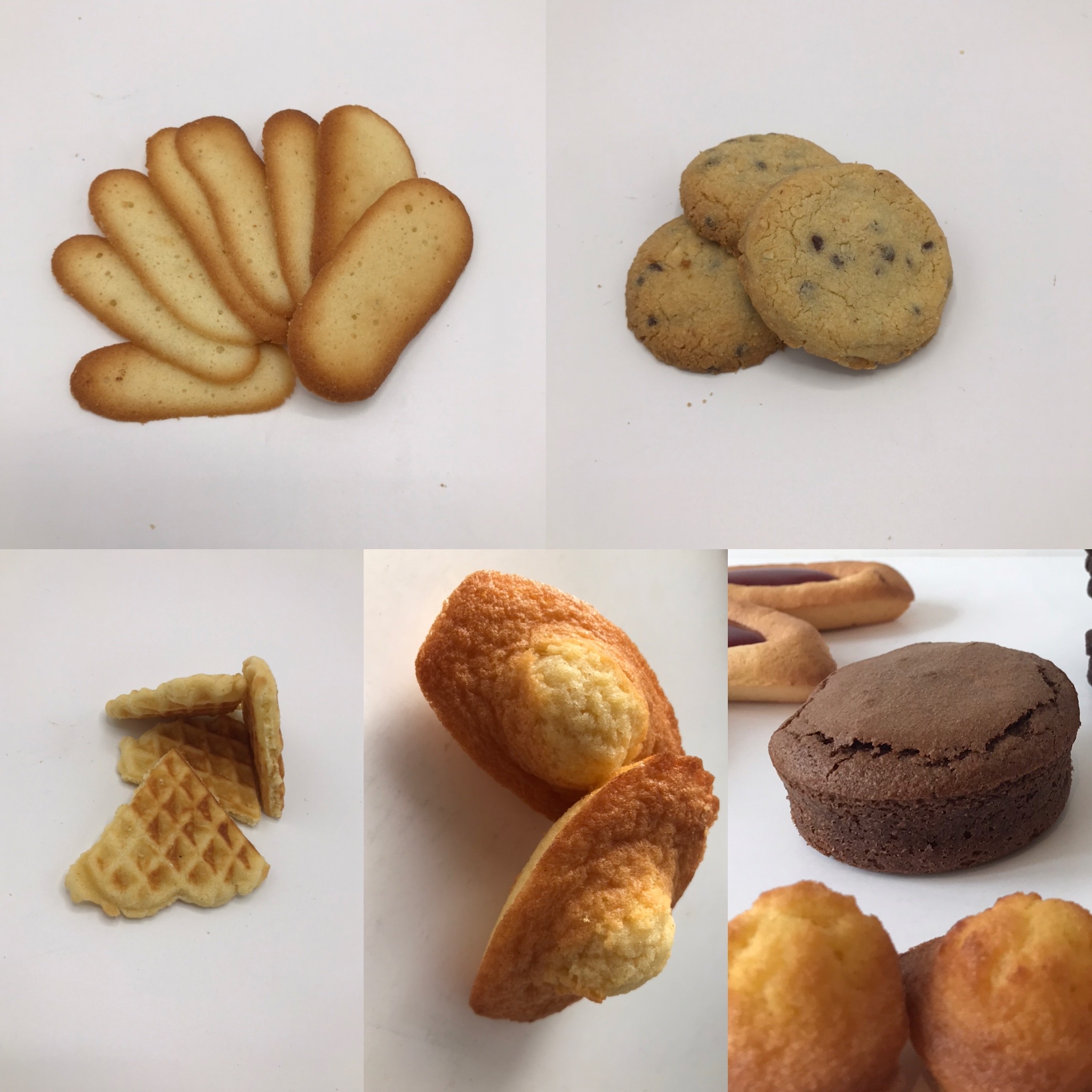 collations madeleines cookies langues de chat et moelleux